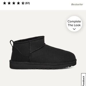 Black classic ultra mini uggs size 6 womens